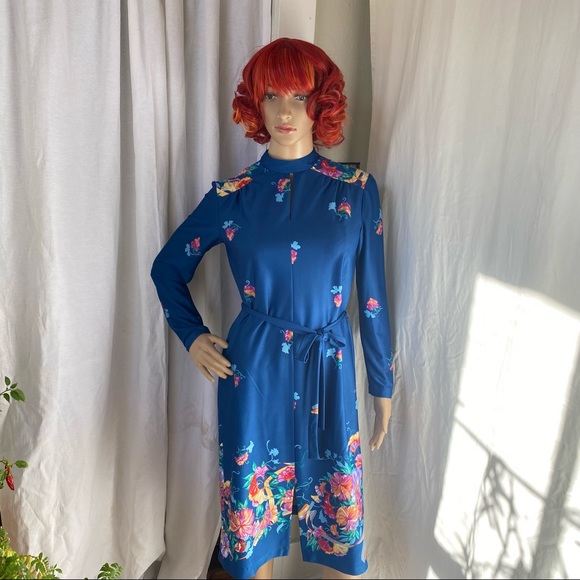 Lovely Vintage 1970’s Floral Blouson Dress from Family Fashions by Avon - M - Picture 1 of 10
